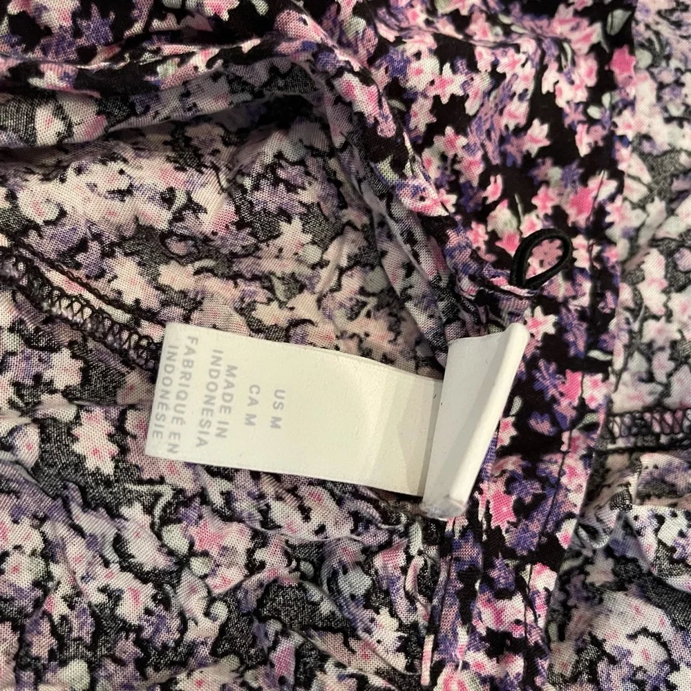 H&M Floral Print Round Neck Midi Dress Size M